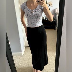 Lettuce edge lavender crop top baby tee bow tie front pac sun